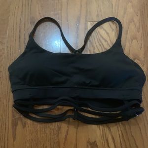 Black caged sports bra